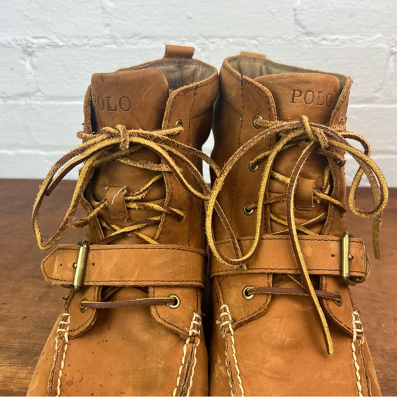 Polo Ralph Lauren Boots Men's 11D Brown Leather Lace Up Buckle Ranger Redmond - Picture 7 of 12